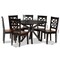 Baxton Studio Miela Modern and Contemporary Two-Tone Dark Brown and Walnut Brown Finished Wood 7-Piece Dining Set 179-11389-10894-Zoro - alternate 9